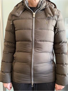 Polo by Ralph Lauren Brown Quilted Hooded Puffer Jacket